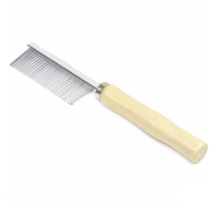 شانه گره بازکن یک طرفه با دسته چوبی