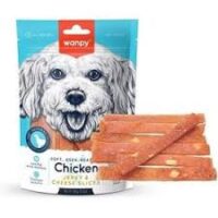 تشویقی سگ ونپی با طعم مرغ و تکه های پنیر وزن 100 گرم