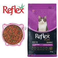 غذای خشک گربه بالغ رفلکس پلاس گورمت (مولتی کالر) طعم مرغ 1 کیلویی (فله)