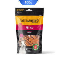تشویقی سگ نژاد کوچک تیل سوینگرز فیله مرغ وزن 100 گرم Tail Swingers Fillet