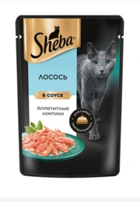 پوچ گربه شبا با سالمون در سس وزن 75 گرم