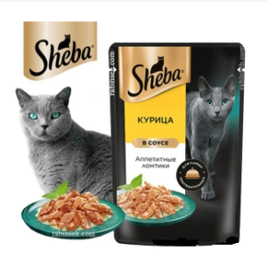 پوچ گربه شبا با مرغ در سس وزن 75 گرم