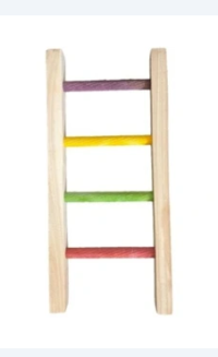 نردبان چوبی اسباب بازی پرندگان 4 پله رنگی
