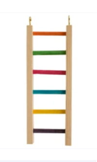 نردبان چوبی اسباب بازی پرندگان 6 پله رنگی