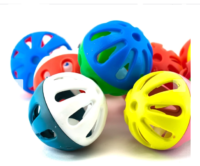 اسباب بازی گربه و سگ توپ زنگوله دار مدل Plastic Bell Balls سایز متوسط