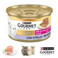 کنسرو غذای بچه گربه گورمه گلد با طعم گوشت گوساله Gourmet Gold Mousse وزن 85 گرم