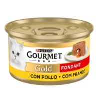 کنسرو گربه گورمه گلد مدل Gold Fondant پته مرغ با بافت مغزدار وزن 85 گرم