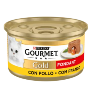 کنسرو گربه گورمه گلد مدل Gold Fondant پته مرغ با بافت مغزدار وزن 85 گرم