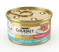 کنسرو گربه گورمه گلد مدل Gold Fondant پته ماهی تن با بافت مغزدار وزن 85 گرم