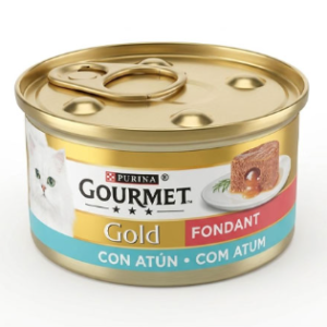 کنسرو گربه گورمه گلد مدل Gold Fondant پته ماهی تن با بافت مغزدار وزن 85 گرم